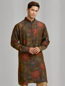 Regal Blend Green Maroon Printed Kurta & Alighari - KORANM