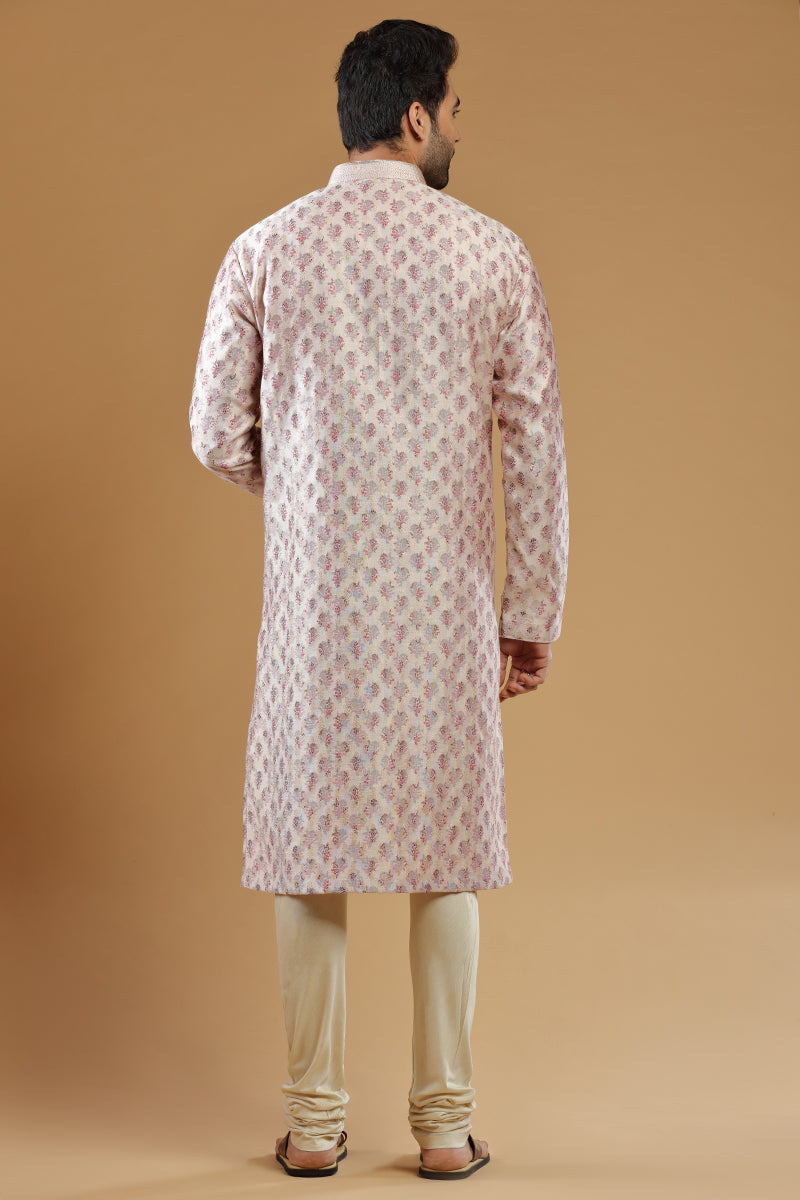 Sorbet Blush Pink Printed Festive Kurta Set