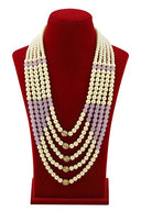 Cream And Lavender Layered Moti Mala