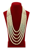 Mint Green And Cream Layered Moti Mala
