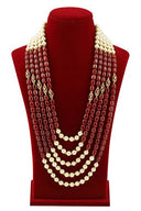 Dark Maroon Layer Moti Mala