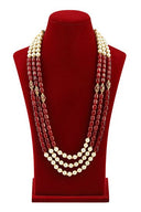 Maroon Beaded Layered Mala