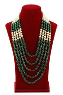 Forest Green Multi-Strand Pearl Mala