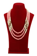 Peach Beaded Layered Mala