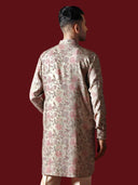 Pale Pastels Printed Blended Silk Short Kurta Set - KORANM