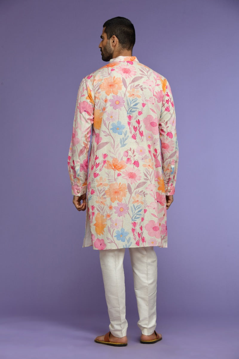 Blooming Vibrant Floral Printed Kurta Set