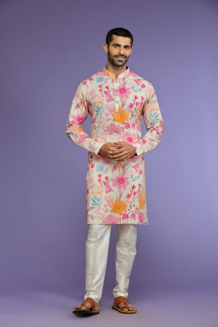 Blooming Vibrant Floral Printed Kurta Set