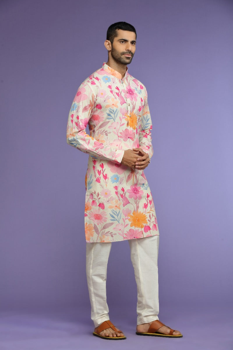 Blooming Vibrant Floral Printed Kurta Set