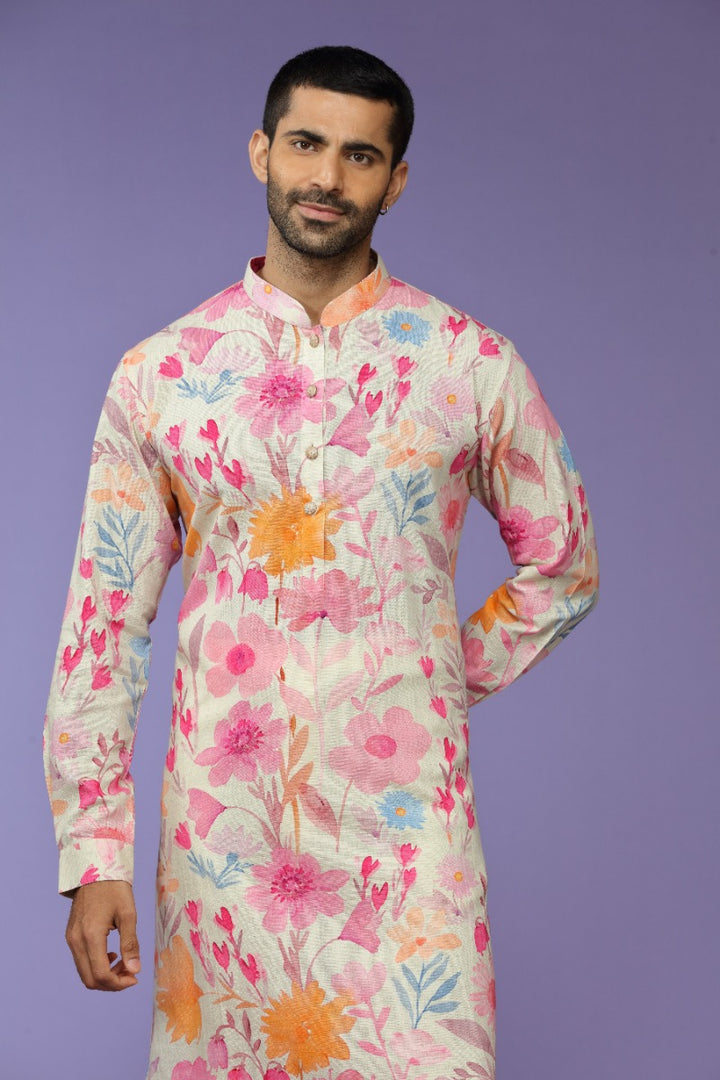 Blooming Vibrant Floral Printed Kurta Set