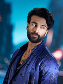 Elegant navy kurta set worn by Meezaan Jafri – Kora by Nilesh Mitesh