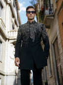 Classic Black Bumario Indo Western Set