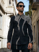 Premium Black Velvet Scuba Indo Western Set