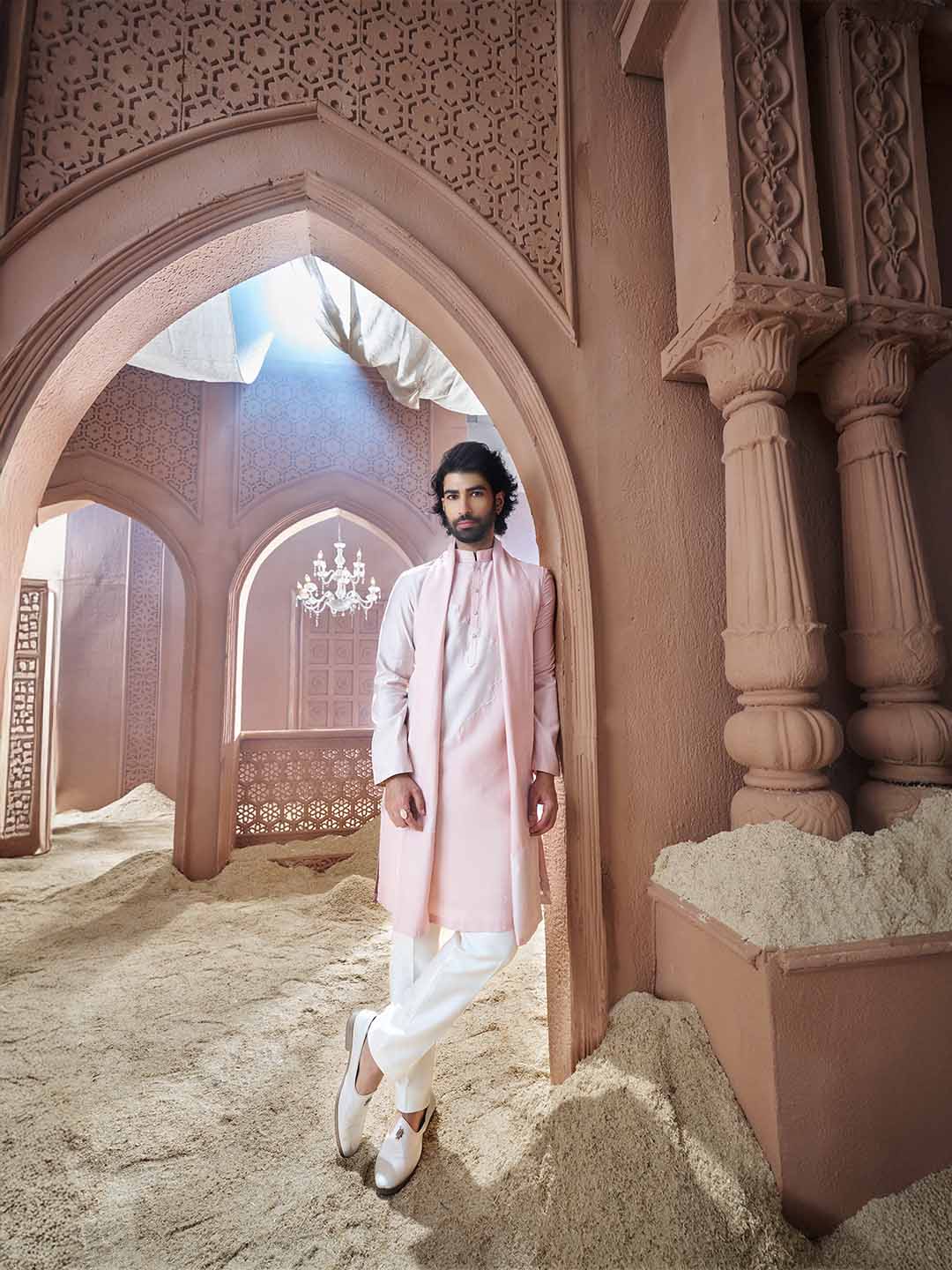 Classic Peach Kurta Set - KORANM