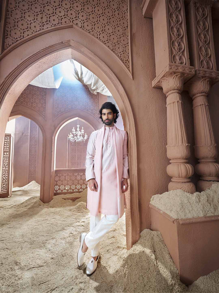 Classic Peach Kurta Set - KORANM