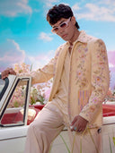 Cream Velvet Embroidered Jodhpuri Set – Carnival Collection
