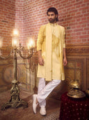 Vibrant Yellow embroidered Kurta Set with Dupatta