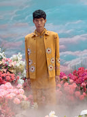 Mustard Hojri Silk Embroidered Jodhpuri Set