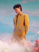 Mustard Hojri Silk Embroidered Jodhpuri Set