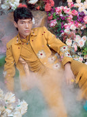 Mustard Hojri Silk Embroidered Jodhpuri Set
