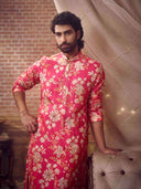 Graceful Pink Printed Embroidered Kurta Set