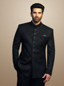 Black Matka Silk Jodhpuri Set – Aditya Roy Kapur Collection