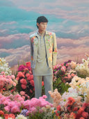 Aqua Hojri Silk Embroidered Indo-Western Set