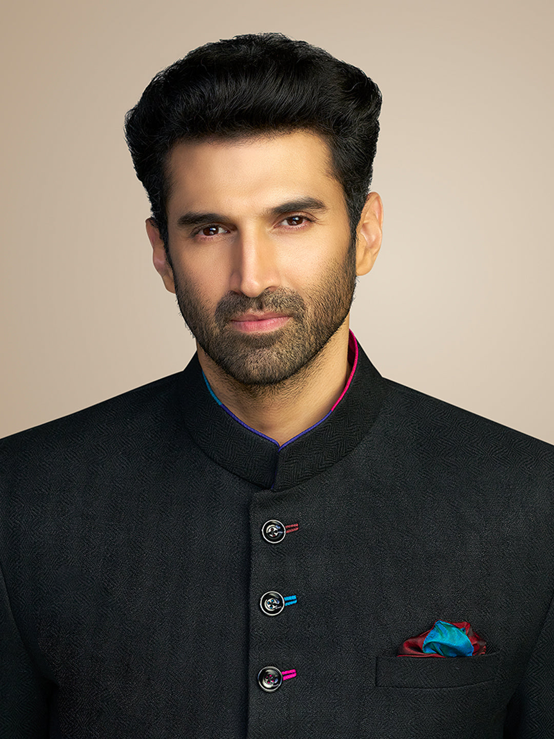 Black Matka Silk Jodhpuri Set – Aditya Roy Kapur Collection