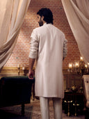 Elegant Fawn Tissue Silk Kurta Set