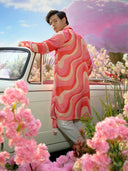 Multi-Color Linen Satin Embroidered & Printed Kurta Set with Dupatta – Carnival Collection