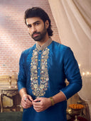 Elegant Rama Embroidered Kurta Set