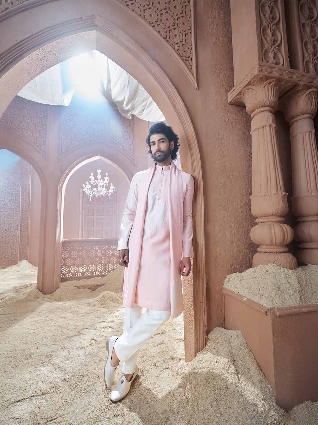Classic Peach Kurta Set - KORANM
