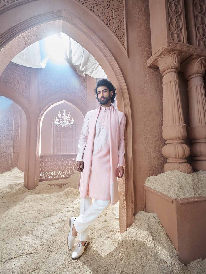 Classic Peach Kurta Set - KORANM