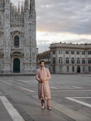 Premium Dusty Mauve Raw Silk Sherwani Set