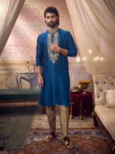 Elegant Rama Embroidered Kurta Set