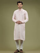 Pastel Pink Blended Silk Kurta Set