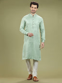 Pistachio Green Blend Silk Kurta Set