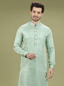 Pistachio Green Blend Silk Kurta Set - KORANM