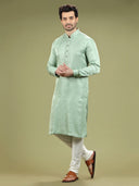 Pistachio Green Blend Silk Kurta Set - KORANM