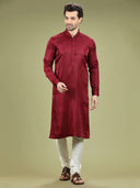 Sangria Wine Blended Silk Kurta Set - KORANM