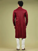 Sangria Wine Blended Silk Kurta Set - KORANM