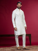 Cream Kurta with Sequin Work and Aligadi Pants