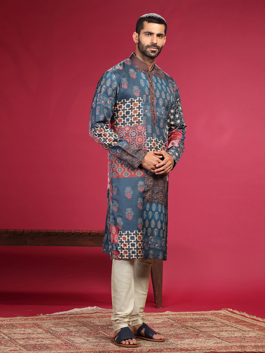 Kurta with handwork highlights and Chudidar - KORANM