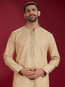Olive Jacquard Rubelli Kurta Paired with an Olive Colour Chudidar.