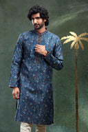 Teal Blue Printed Kurta Set