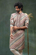 Multicolored Printed Kurta Set with Embroidery