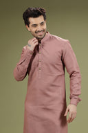Dusty Bronze Linen Kurta Set - KORANM