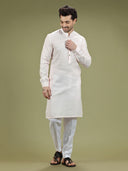 Powder Pastel Pink Cotton Linen Kurta Set - KORANM