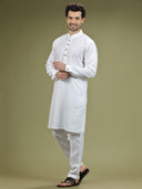 Pure White Casual Linen Kurta Set - KORANM