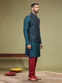 Rama Kurta with thread work on Bundi and Set with Chudidar - KORANM