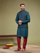 Rama Kurta with thread work on Bundi and Set with Chudidar - KORANM
